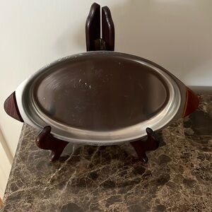 MCM Wood  and Stainless Steel tray.